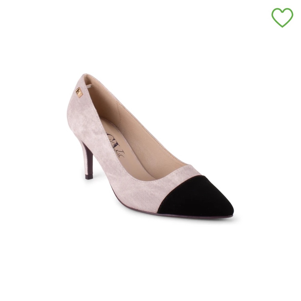 Gloria Vanderbilt Brigitte Slip On Pump Denim Blush Black Toe Cap